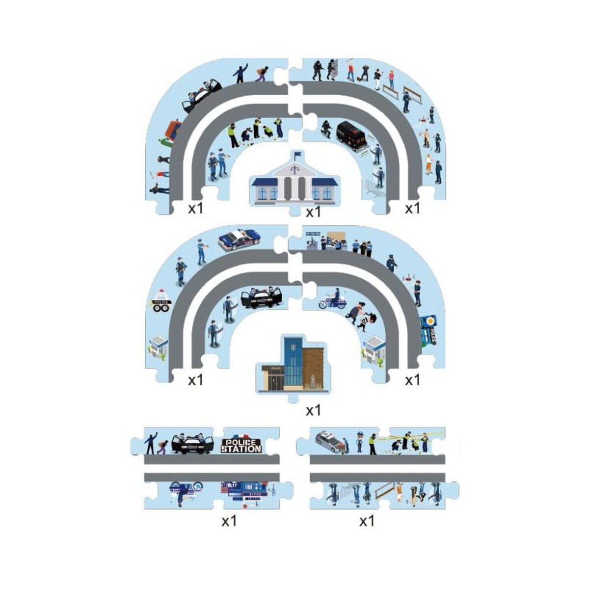 Droga - tor dla samochodów Policja - Puzzle 44 elementy