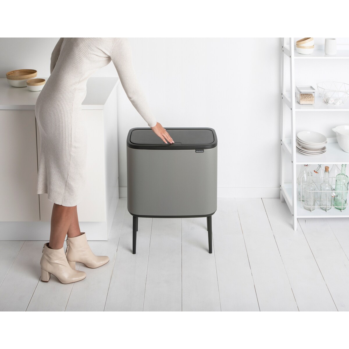 Kosz na śmieci Touch Bin Bo 3 x 11L Mineral Concrete Grey 127229