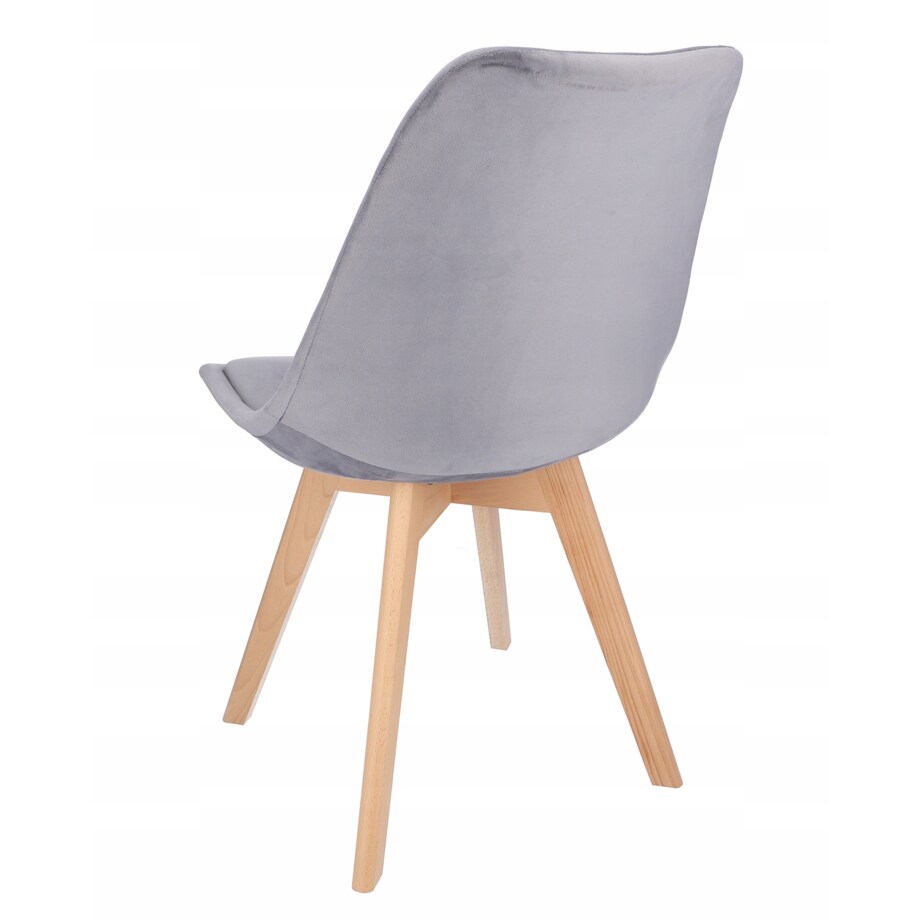 Krzesło tapicerowane welurowe BARI szare