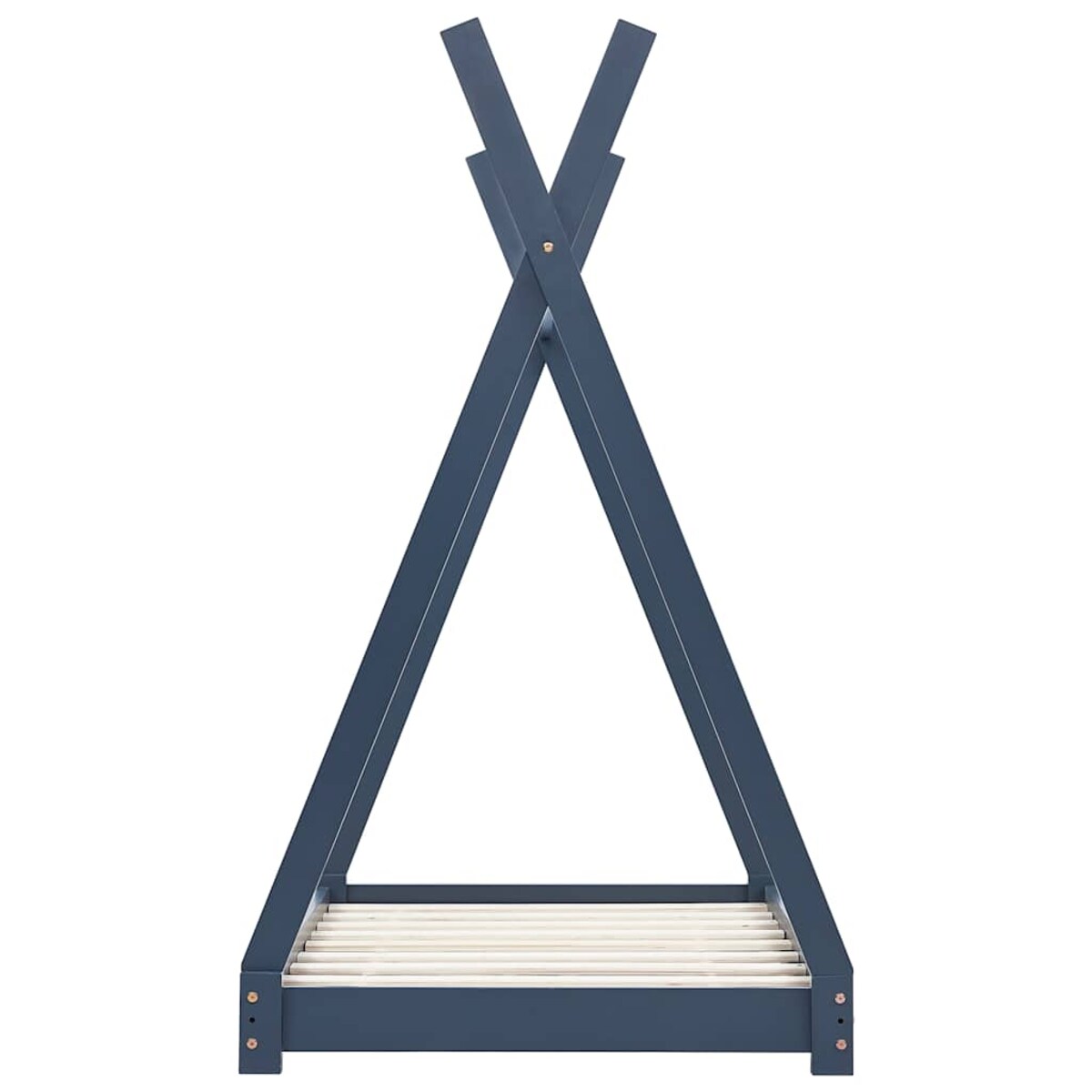 vidaXL Rama łóżka dziecięcego, szara, lite drewno sosnowe, 80 x 160 cm