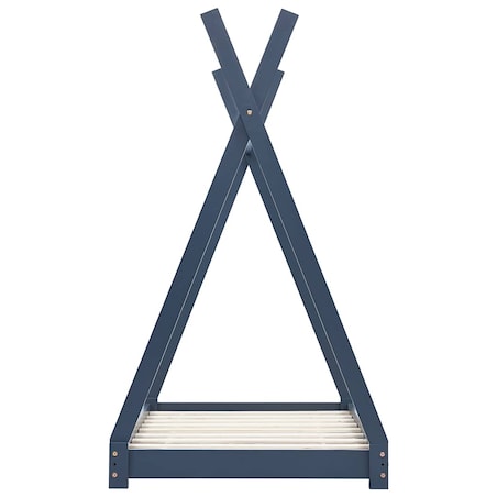 vidaXL Rama łóżka dziecięcego, szara, lite drewno sosnowe, 80 x 160 cm