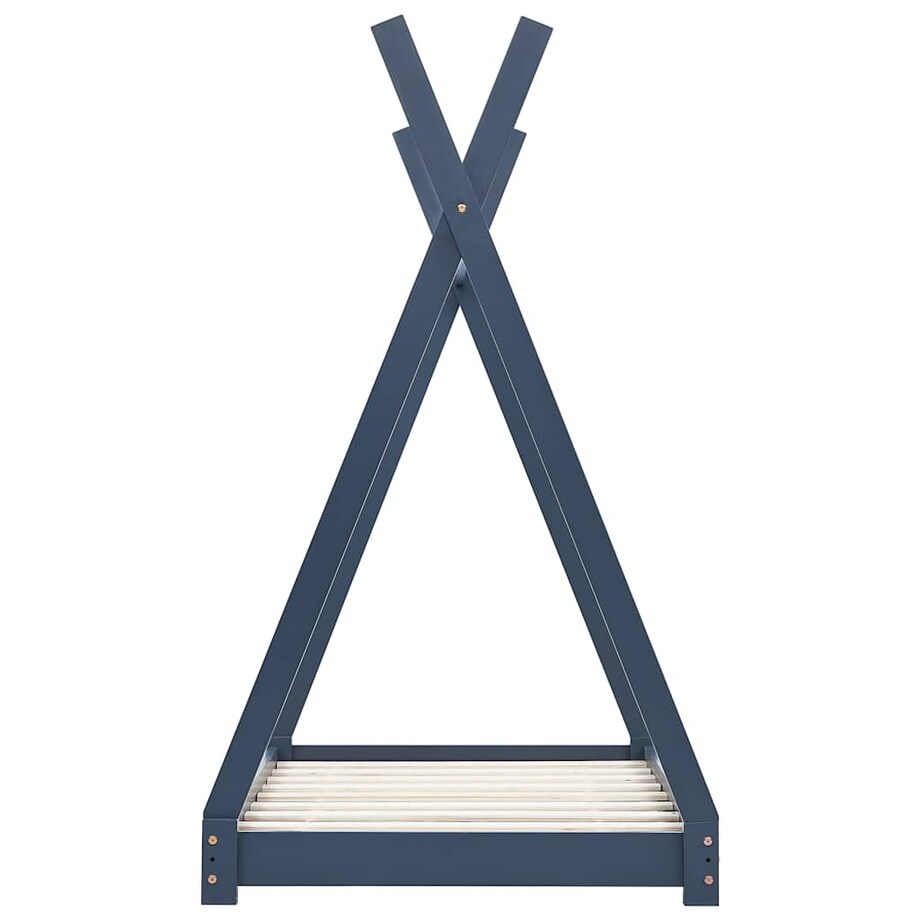 vidaXL Rama łóżka dziecięcego, szara, lite drewno sosnowe, 80 x 160 cm