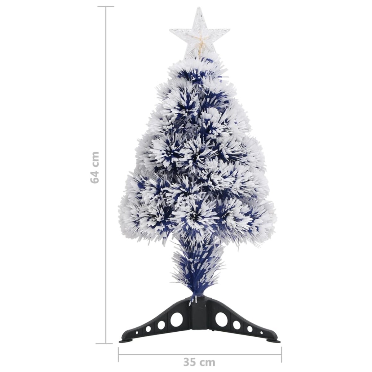 vidaXL Choinka z lampkami, biało-niebieska, 64 cm, włókno optyczne