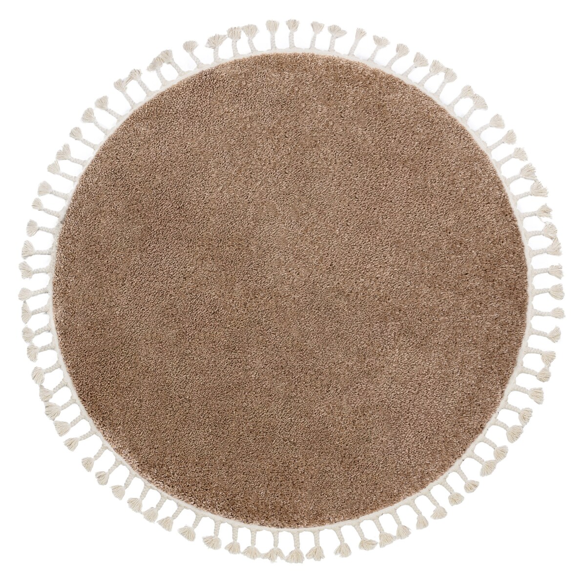 Dywan BERBER 9000 koło beż Frędzle koło 160 cm