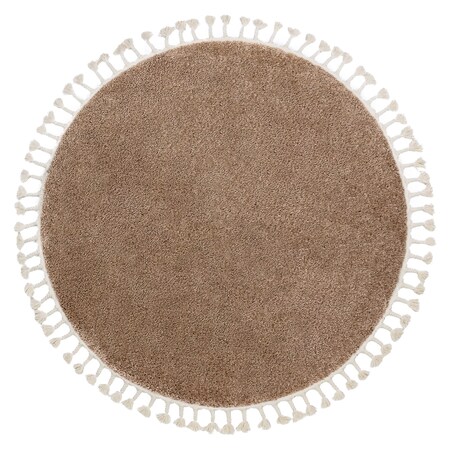 Dywan BERBER 9000 koło beż Frędzle koło 160 cm