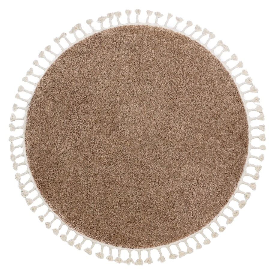 Dywan BERBER 9000 koło beż Frędzle koło 160 cm