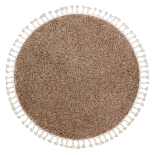 Dywan BERBER 9000 koło beż Frędzle koło 160 cm