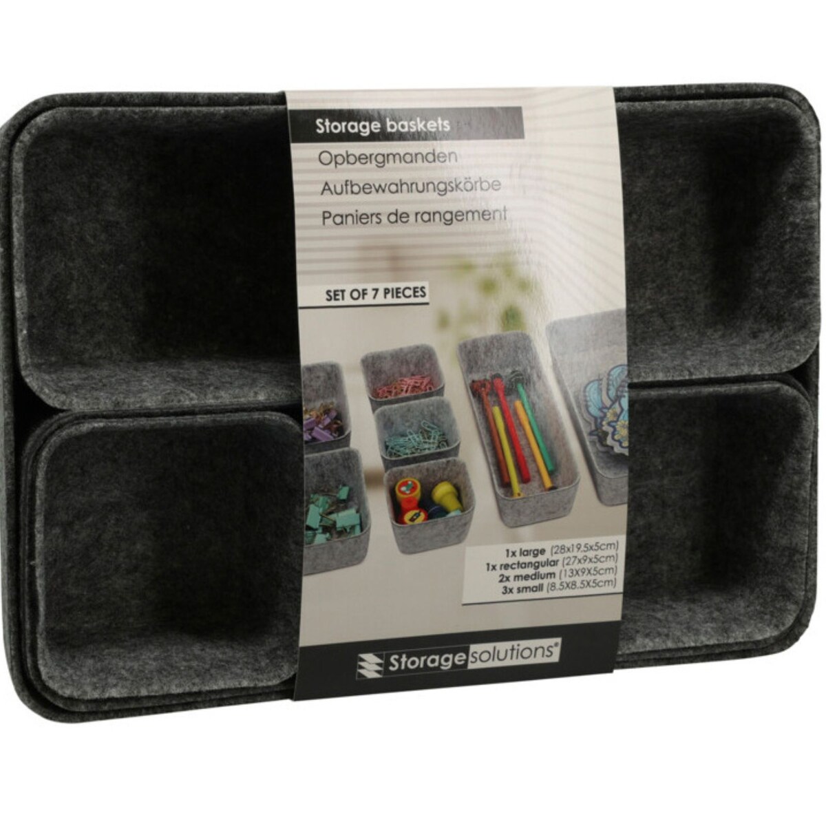Organizer do szuflady filcowy SMART, 7 pudełek