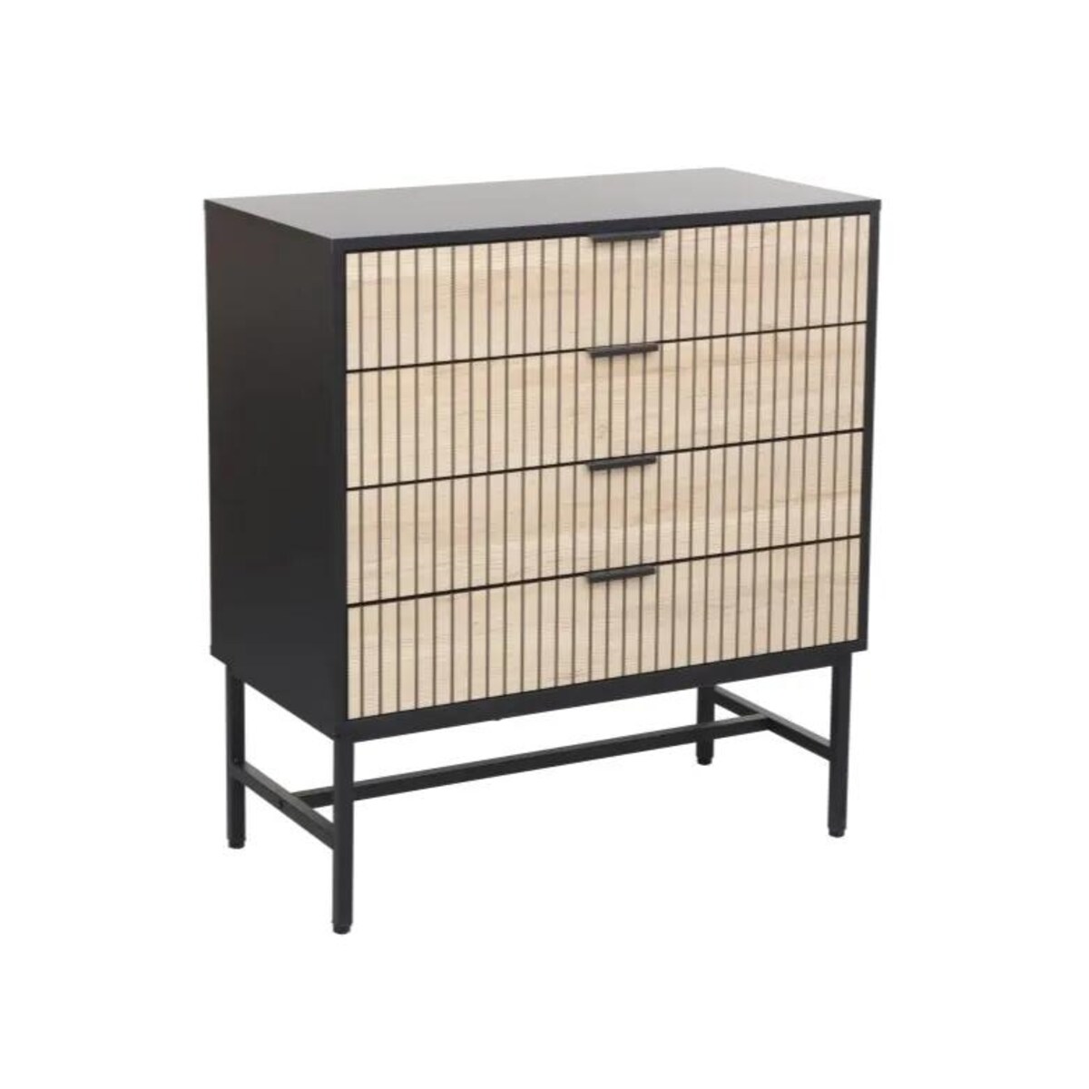 Komoda MAGO 4S 80cm dąb/czarny