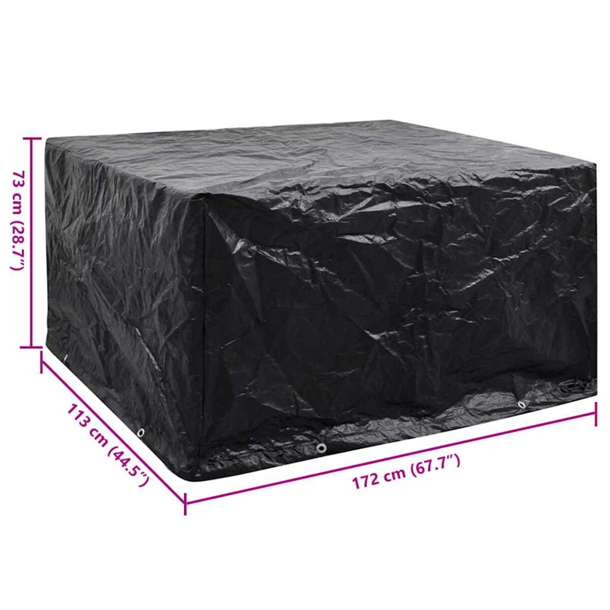 vidaXL Pokrowiec na meble ogrodowe, 8 oczek, 172 x 113 x 73 cm