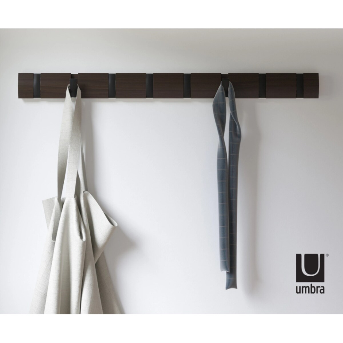 Listwa z 8 wieszakami (ciemnobrązowy) Flip Umbra