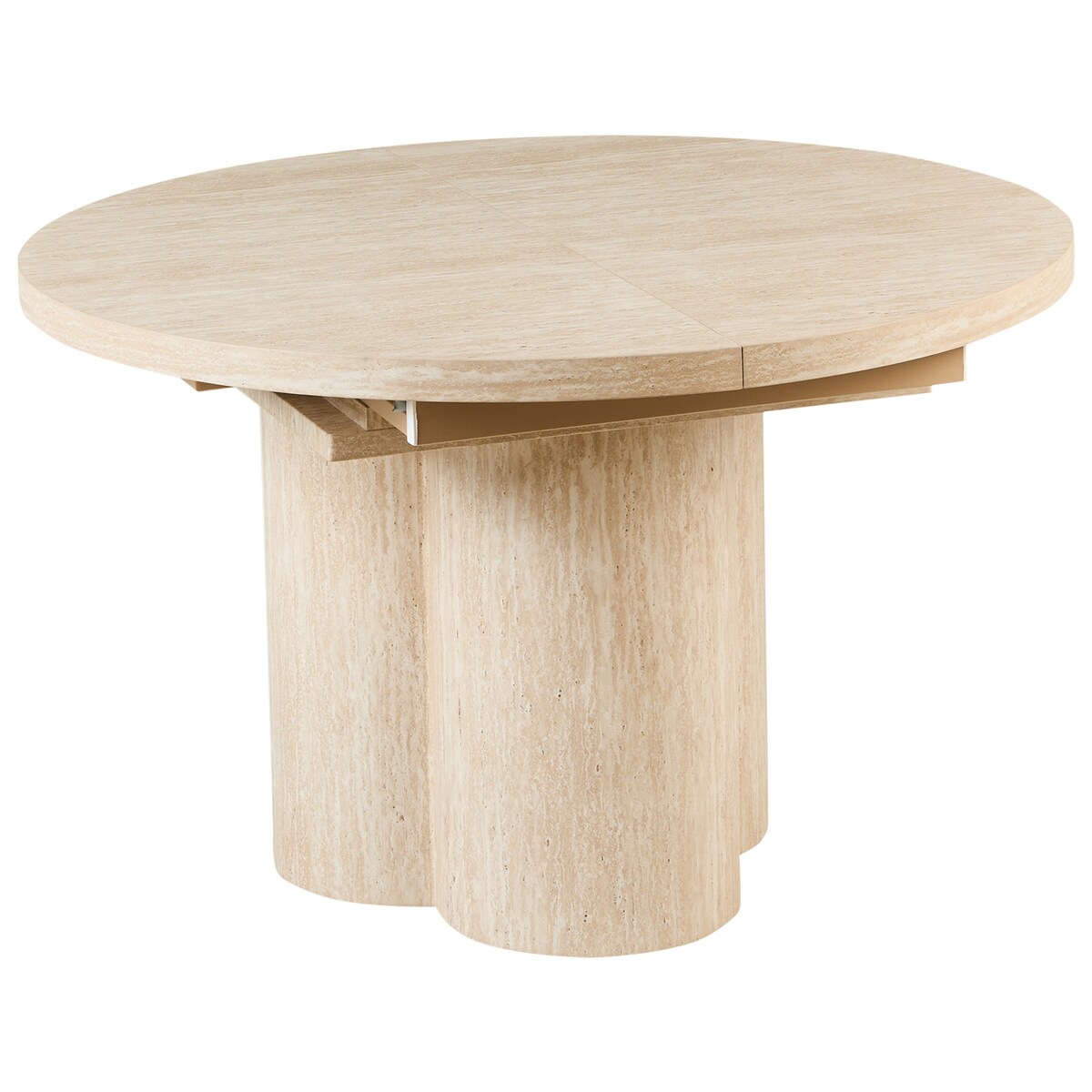 Stół do jadalni rozkładany MORAINE Efekt trawertynu 120/160 cm 120 cm