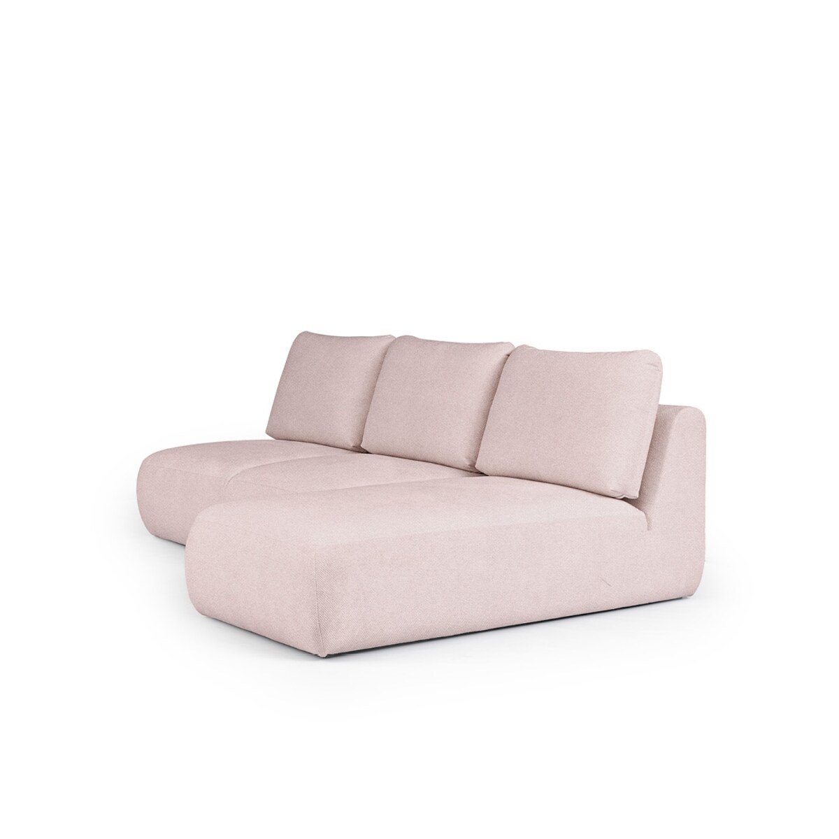 Mirel Sofa narożna prawa bez podłokietników różowa