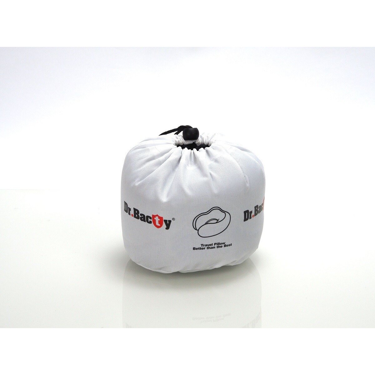 Poduszka podróżna na szyję Dr.Bacty - czarna. Plus zatyczki do uszu i opaska na oczy