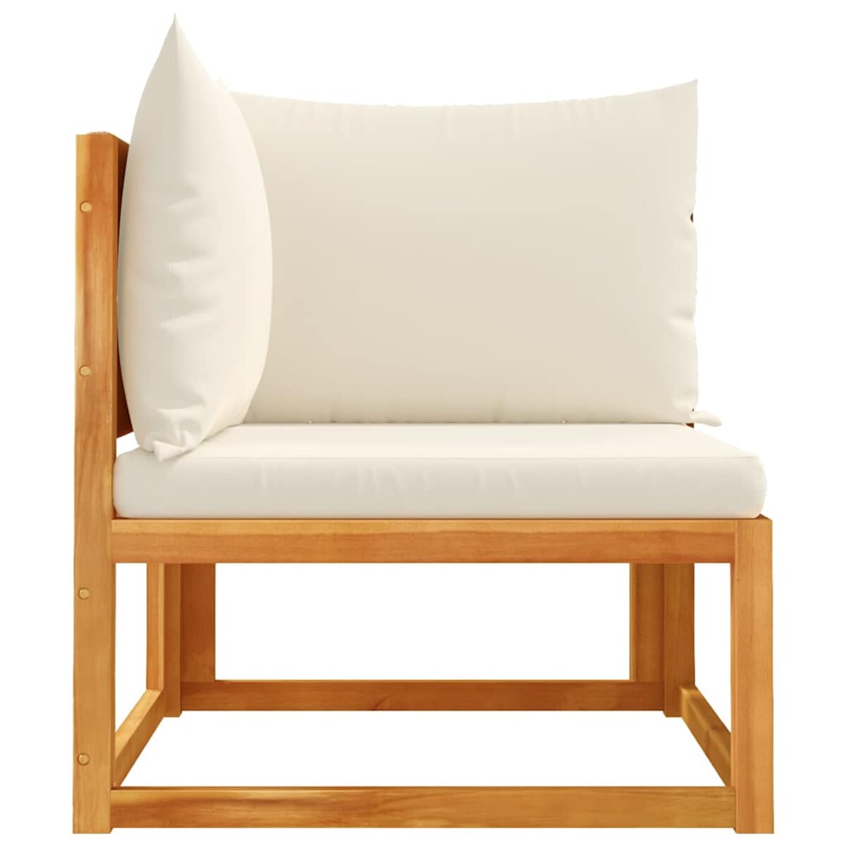 vidaXL Narożna sofa ogrodowa z poduszkami, drewno akacjowe i lina