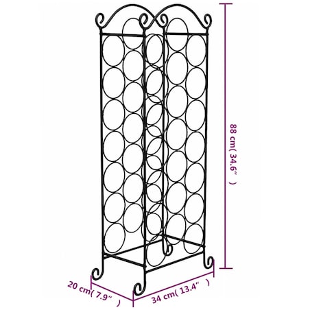 vidaXL Metalowy stojak na 21 butelek wina