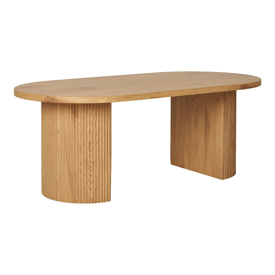 Stolik kawowy 45x120x60 cm SNADAFF-2 owalny, naturalny kolor