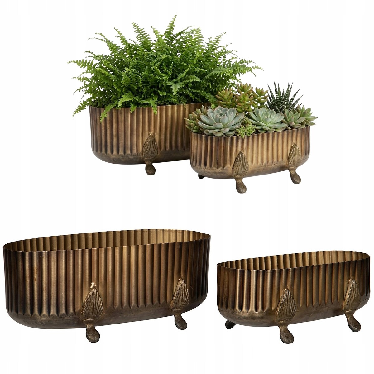 DONICZKA NA NÓŻKACH ZŁOTA LOFT NA BONSAI BALKON DUŻA OSŁONKA 40cm 2 SZT.