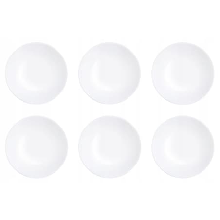 TALERZE DESEROWE BIAŁE gładkie diwali luminarc 6szt komunia święta na deser