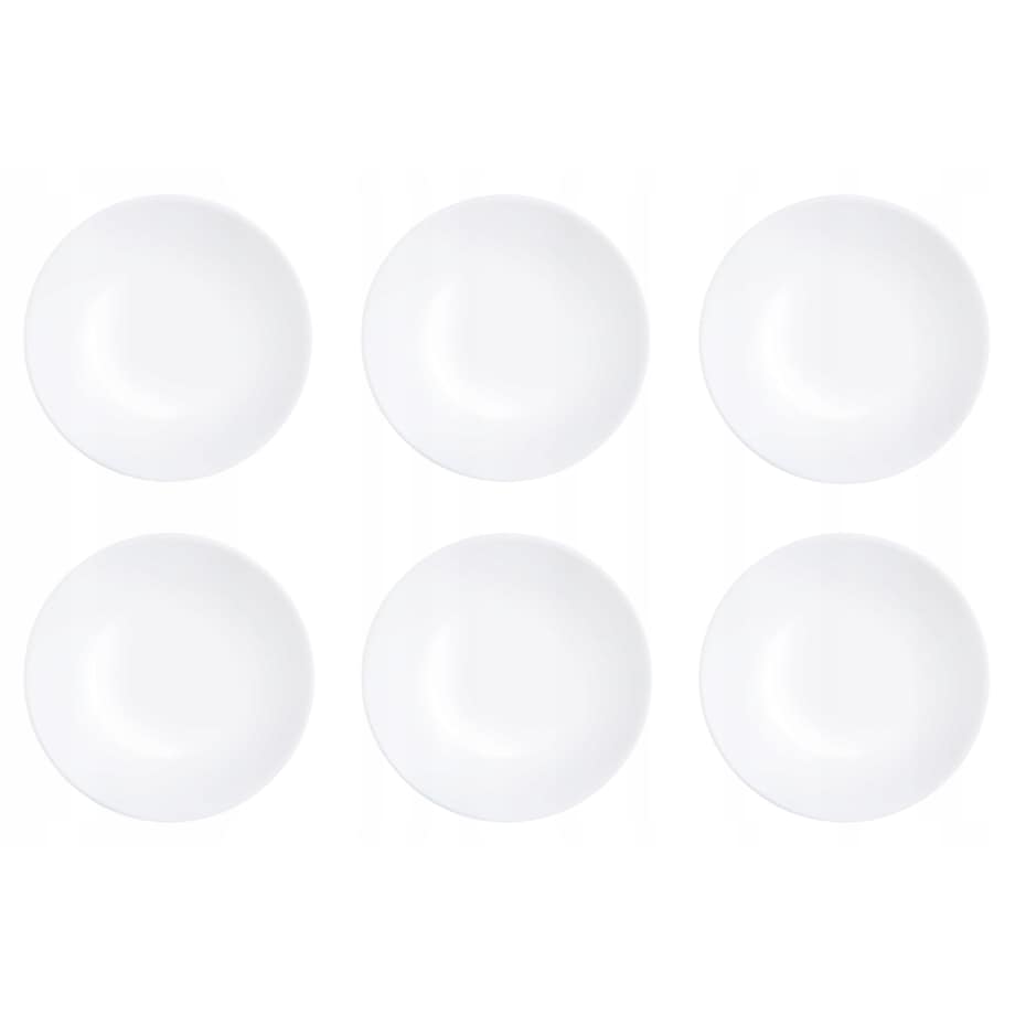 TALERZE DESEROWE BIAŁE gładkie diwali luminarc 6szt komunia święta na deser