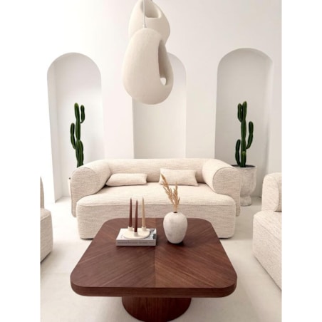 SOFA DWUOSOBOWA BELAGIO – KREMOWY MELANŻ Z BORDEM