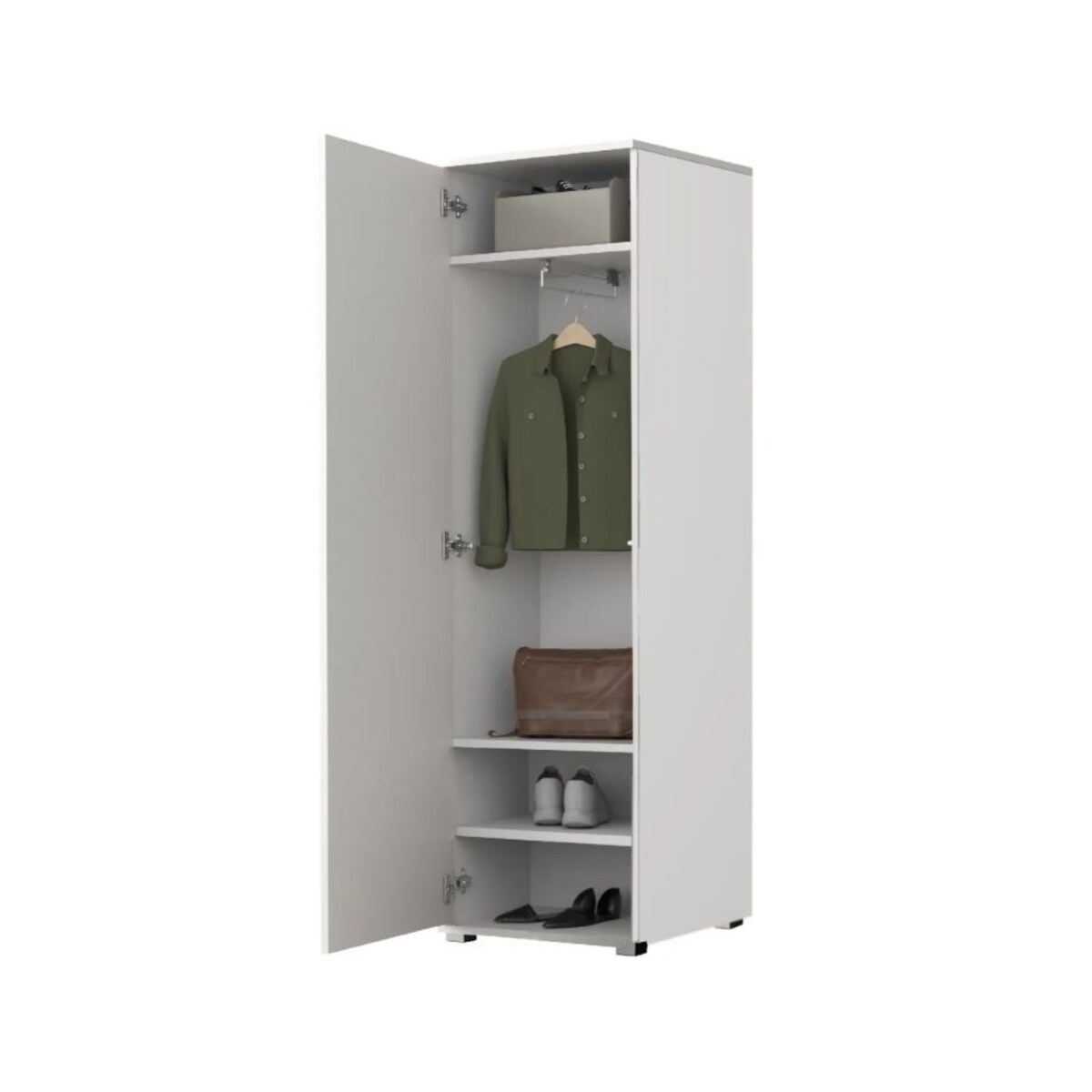 Garderoba do przedpokoju z siedziskiem SINGAPUR 104 biała/szara