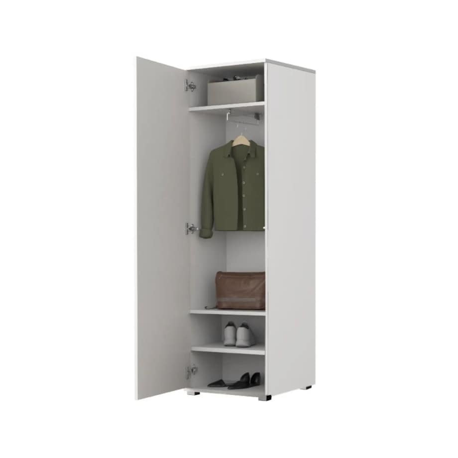 Garderoba do przedpokoju z siedziskiem SINGAPUR 104 biała/szara