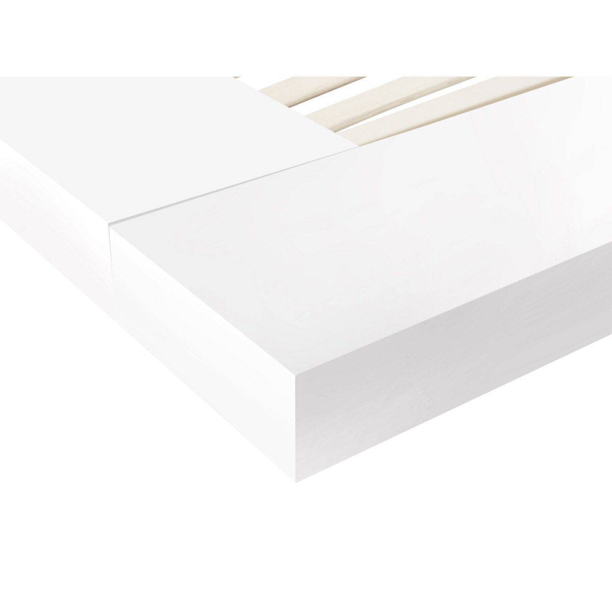 Łóżko ze stolikami nocnymi 160 x 200 cm białe ZEN