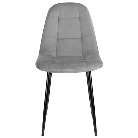 Krzesło tapicerowane welurowe szare nowoczesne loftowe