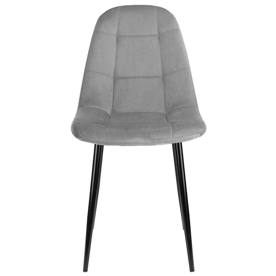 Krzesło tapicerowane welurowe szare nowoczesne loftowe