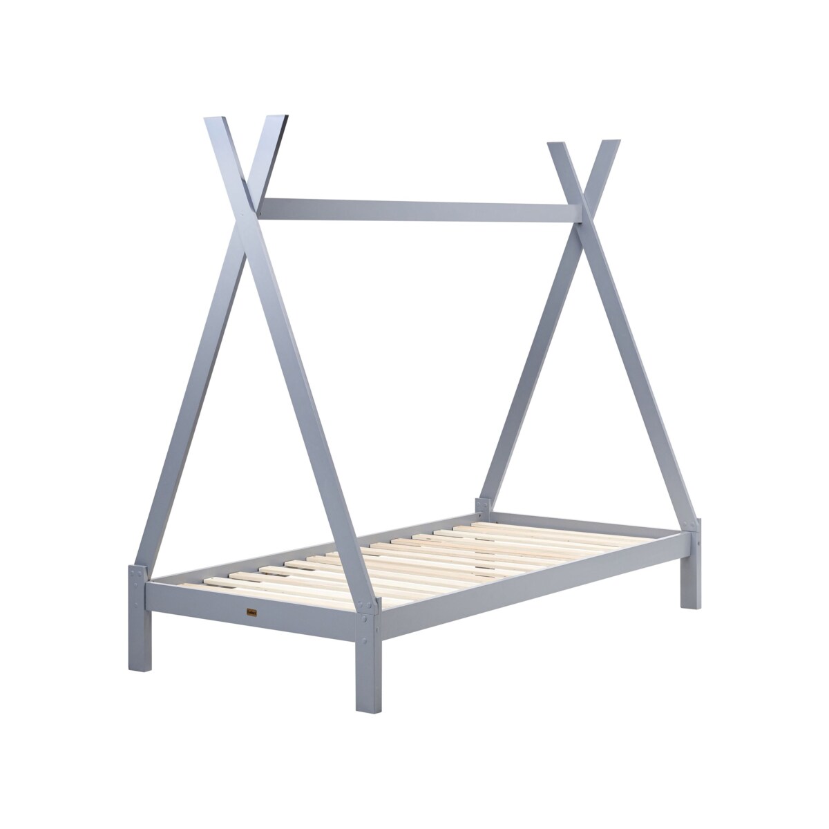 Łóżko dziecięce tipi drewniane 90 x 200 cm szare DEVAY