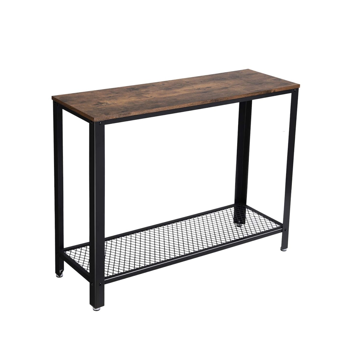 Konsola Salonowa 101,5X35X80 Cm Rustykalny Brąz, Czarny