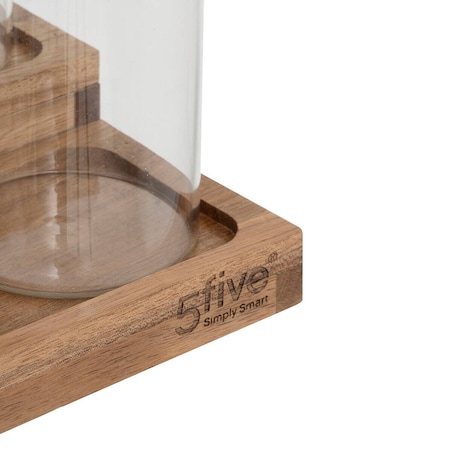 Słoiki na przyprawy na drewnianej półce HARMONY, 9 x 180 ml