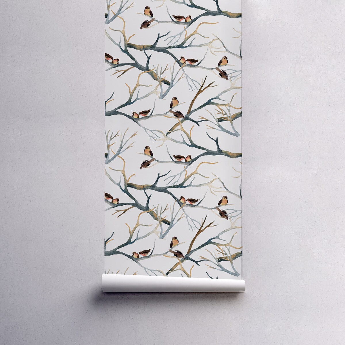 Tapeta Wróble na gałązce, 416x254cm