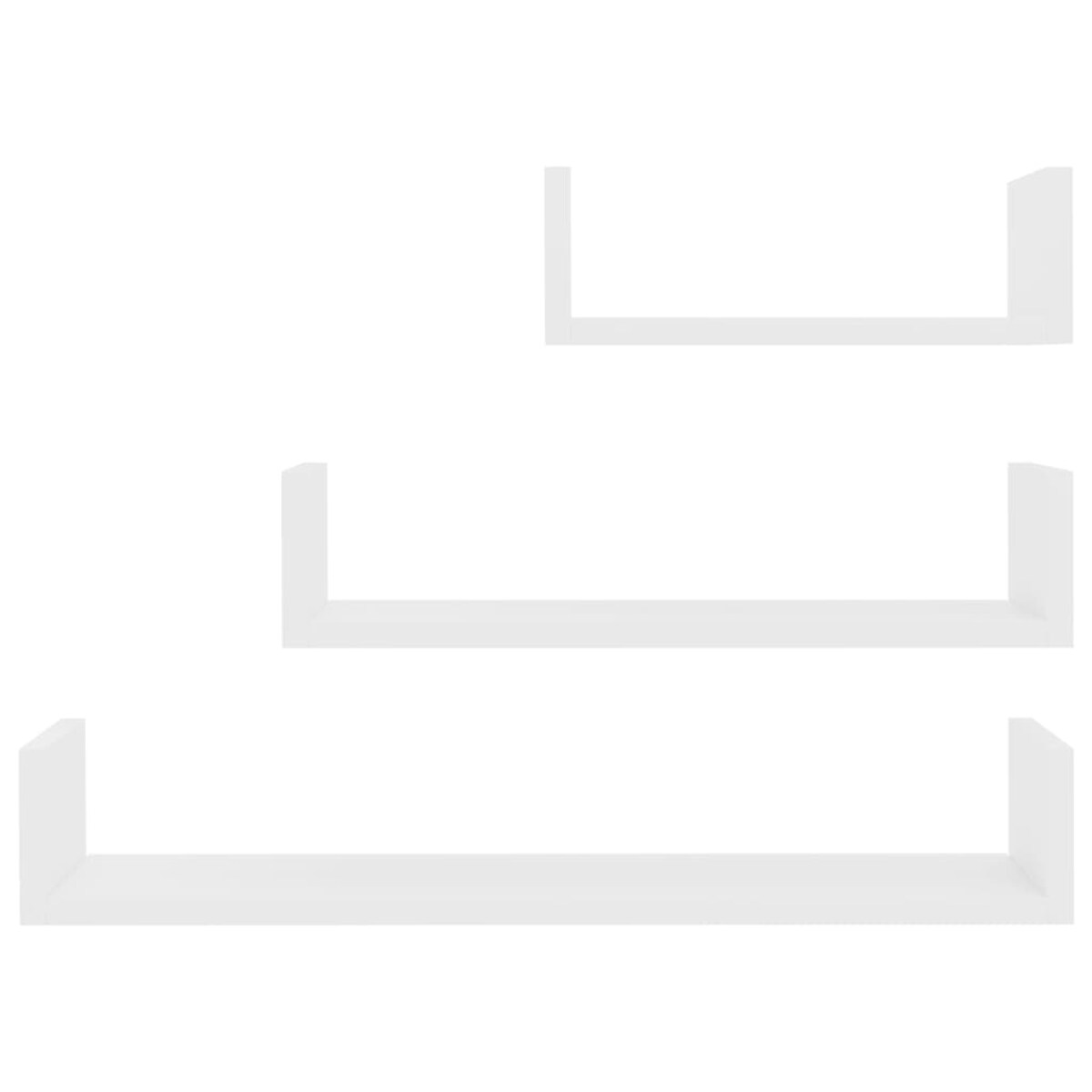 vidaXL Półki ścienne, 3 szt., białe, materiał drewnopochodny