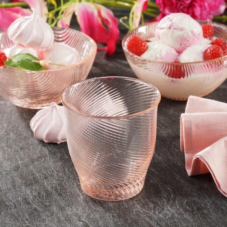 VILLA ITALIA Szklanka różowa 250 ml TWIST