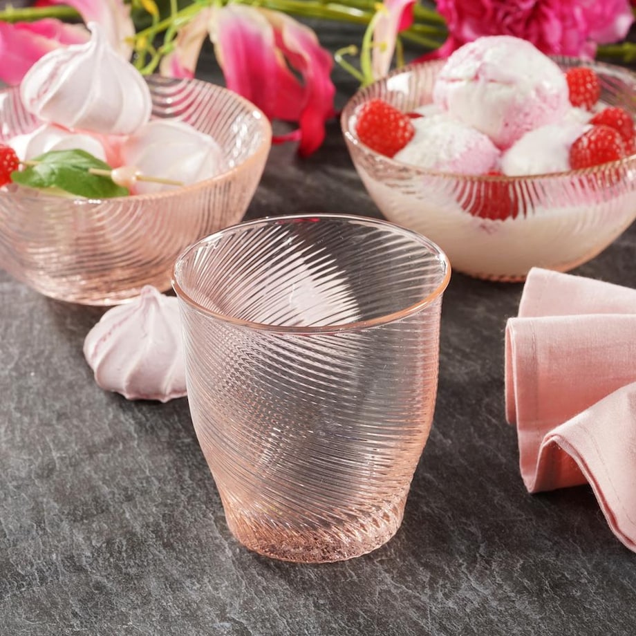 VILLA ITALIA Szklanka różowa 250 ml TWIST