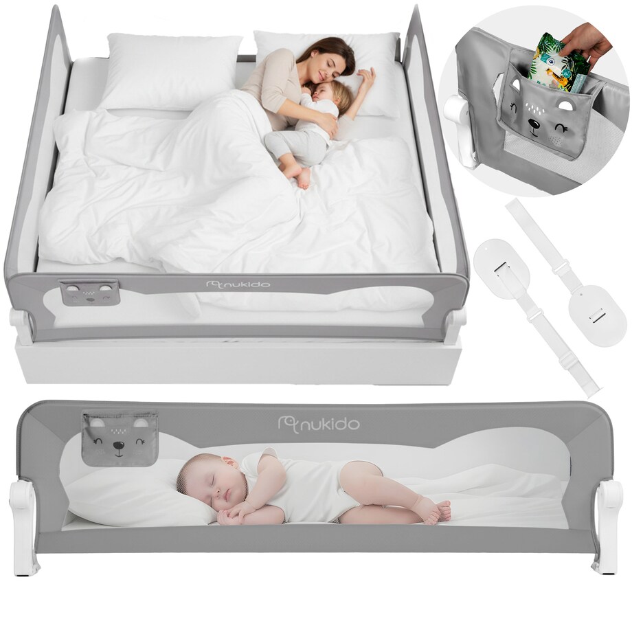 Barierka ochronna do łóżka Nukido zabezpieczająca bramka 200 cm 722900