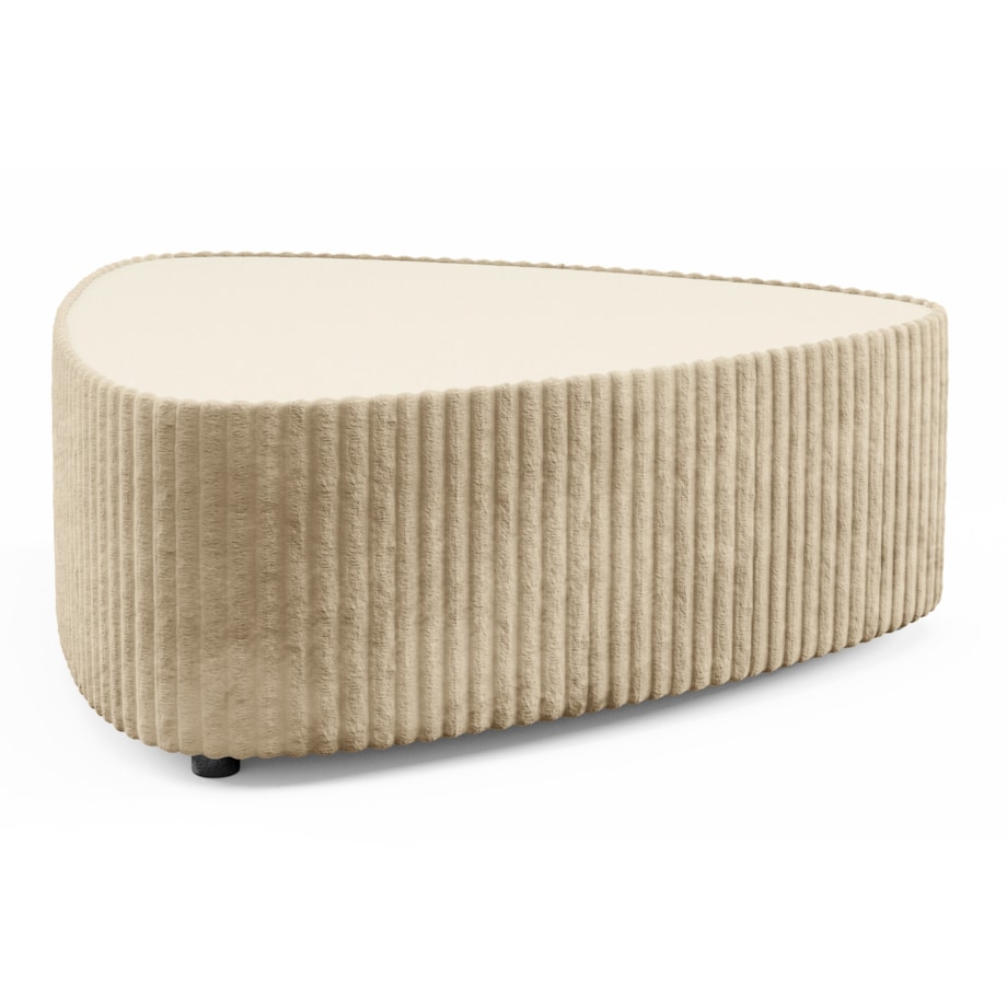 Stolik kawowy tapicerowany MIJA w tkaninie Tilia, beżowy