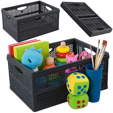 Pojemnik Plastikowy Składany Koszyk Na Zakupy Do Samochodu Skrzynka Na Owoce Warzywa 46,4 X 34 X 22 Cm Klapbox