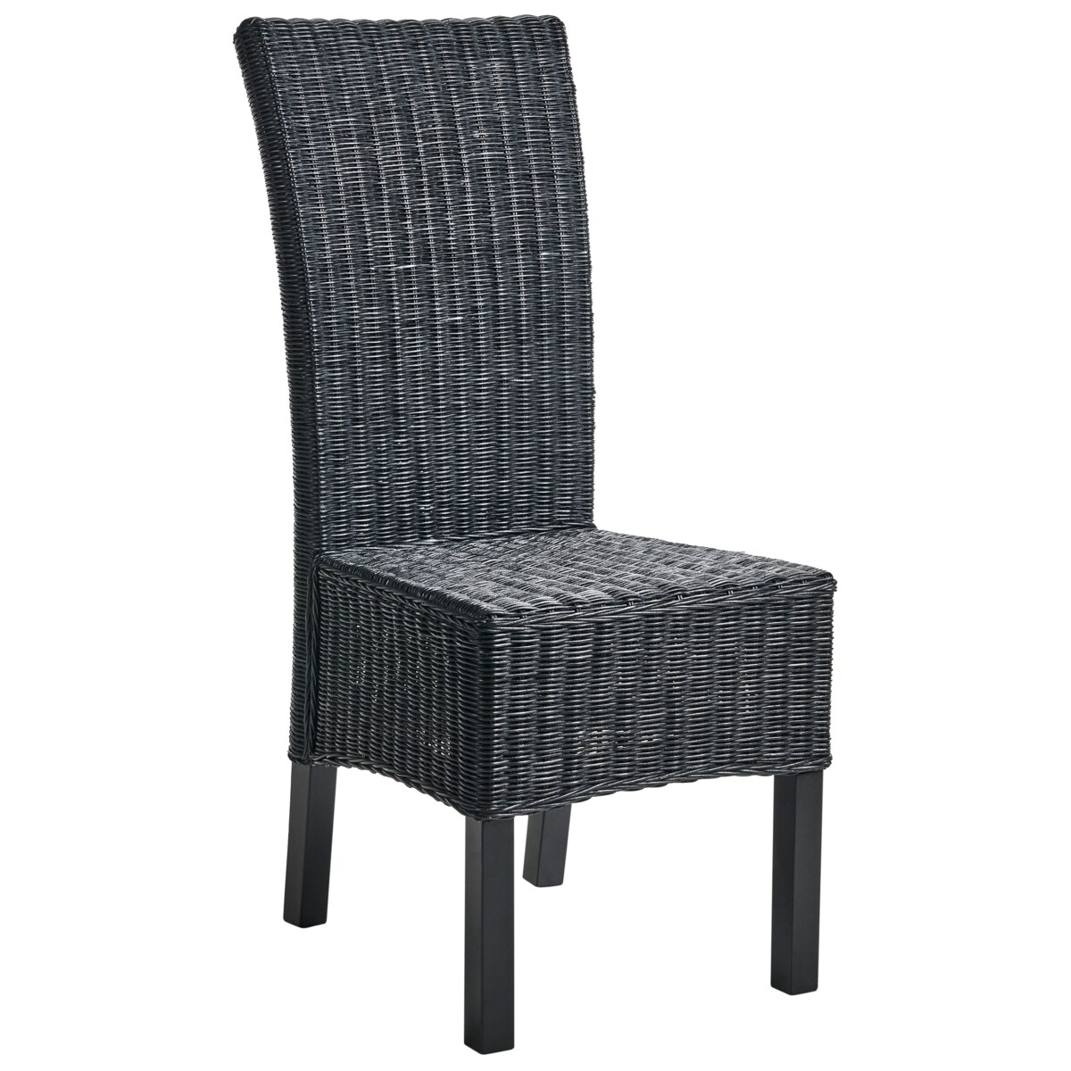 Zestaw 2 krzeseł do jadalni ANDES Rattan Czarny