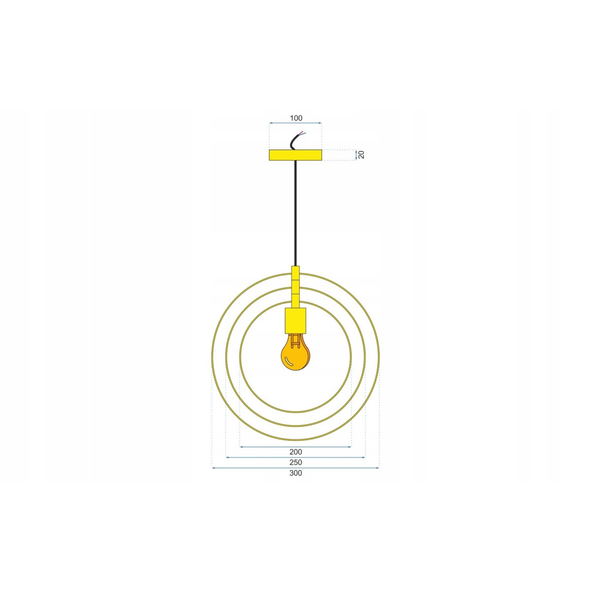 Lampa Sufitowa Metalowa Złote Okręgi Pierścieniowa