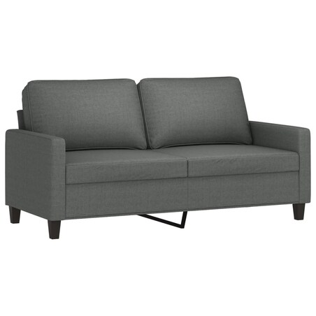 vidaXL Sofa 2-osobowa, ciemnoszara, 140 cm, tapicerowana tkaniną