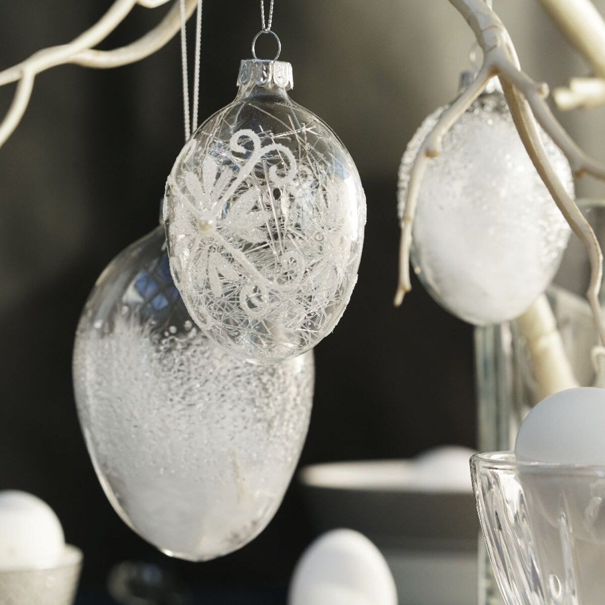 VILLA ITALIA Bombka jajko szklane dekorowane 8,5 cm