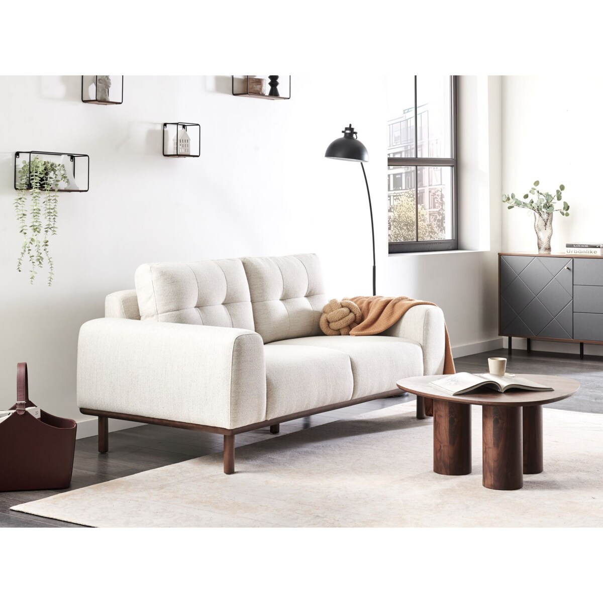 Sofa 2-osobowa jasnobeżowa LAURILA