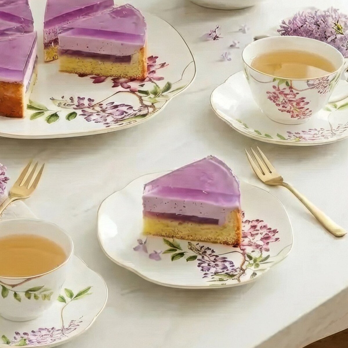 VILLA ITALIA Talerzyk deserowy porcelanowy 16,5 x 16,5 cm SENSUAL GARDEN