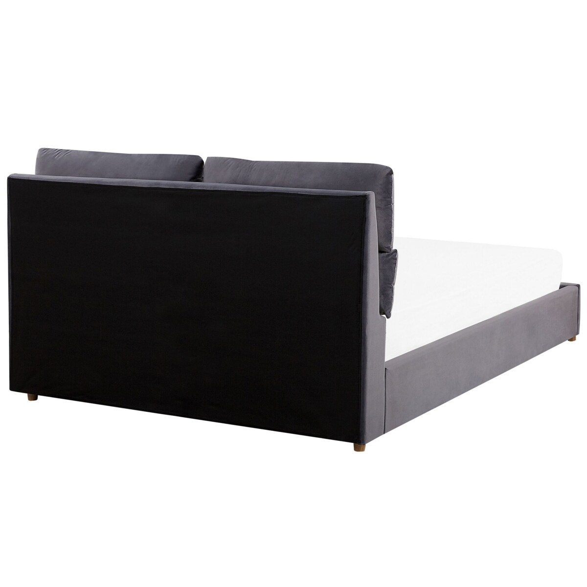 Łóżko z pojemnikiem welurowe 180 x 200 cm szare BATILLY