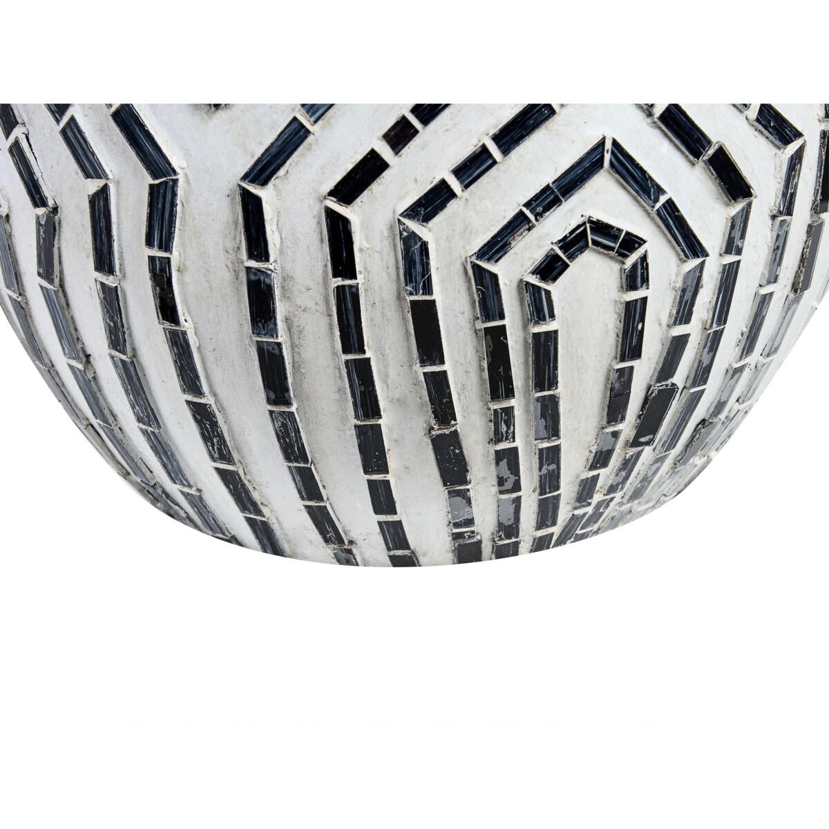Wazon dekoracyjny z terakoty 50 cm czarno-biały OMBILIN