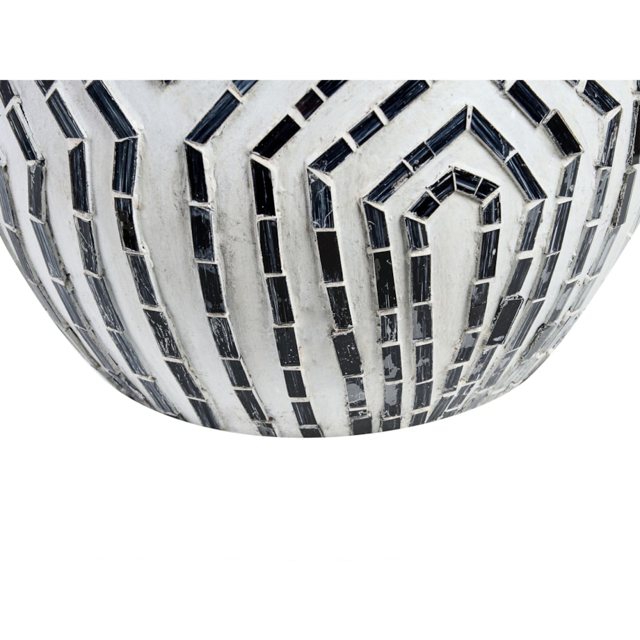Wazon dekoracyjny z terakoty 50 cm czarno-biały OMBILIN