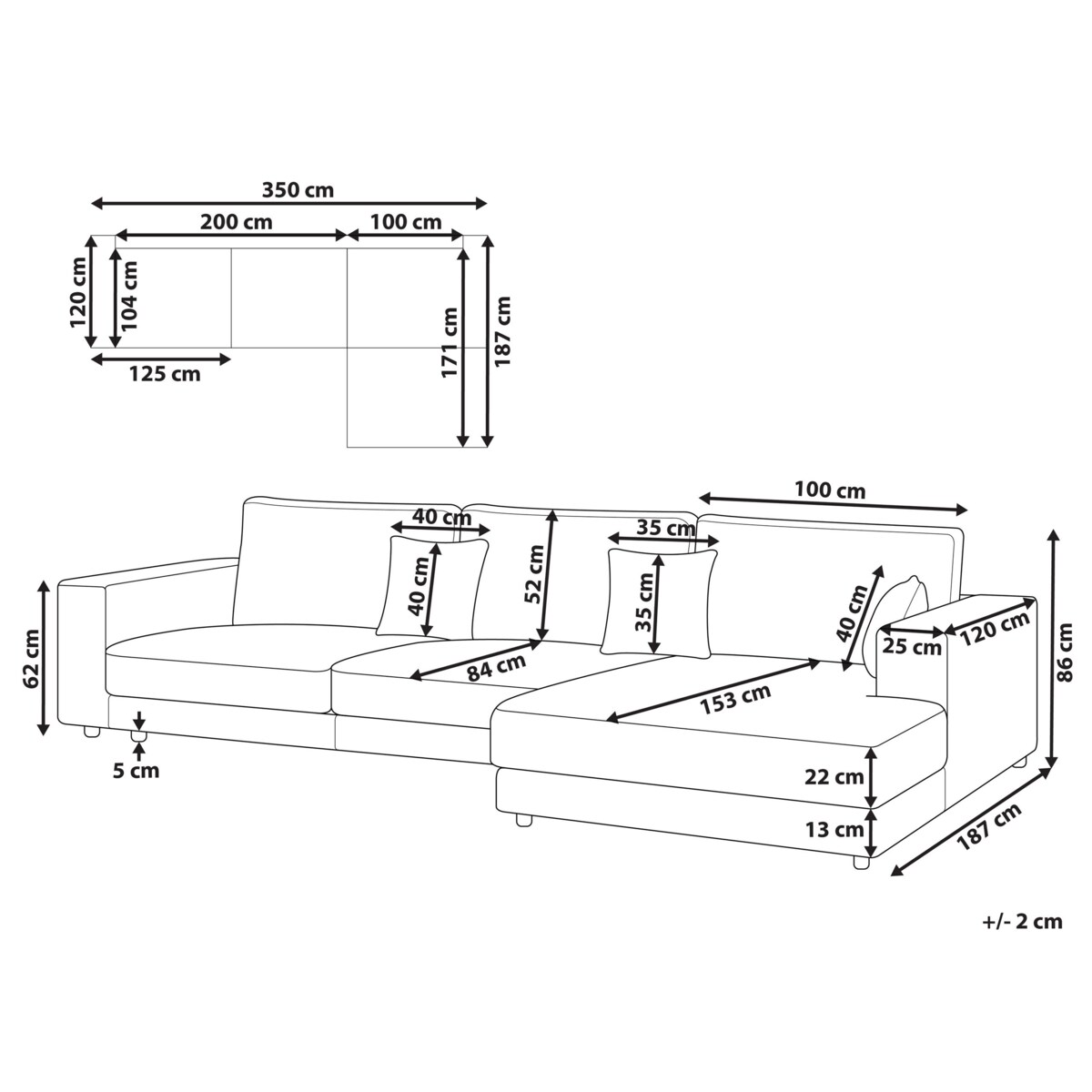 Narożnik 4-osobowy lewostronny jasnoszary LOFOTEN